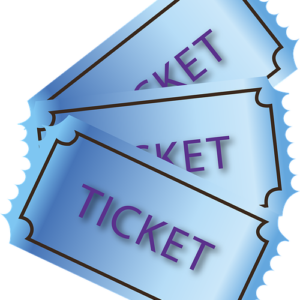 3 blue tickets - Decorative